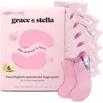 Grace & Stella Award Winning Under Eye Mask (Pink, 6 Pairs) Reduce Dark Circles, Puffy Eyes, Undereye Bags, Wrinkles - Gel Under Eye Patches - Gifts