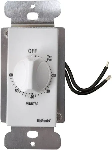 Woods Wall Spring Wound Timer (60-Minute, White)