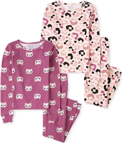 The Children's Place Girls' Long Sleeve Top and Pants Pajama Sets