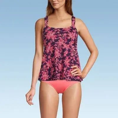 Lands' End Women's Long Flutter Scoop Neck Tankini Top