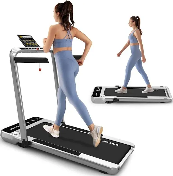 2 in 1 Treadmill Under Desk Walking Pad 2.5HP Home Folding Treadmills with Incline and Gesture Sensing Control, Walking Pad for Office with Led Display