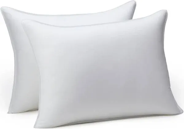 Pillows Standard Size Set of 2, Soft Fluffy Down Alternative Hotel Pillows, 20x26 Inches Bed Pillows for Sleeping