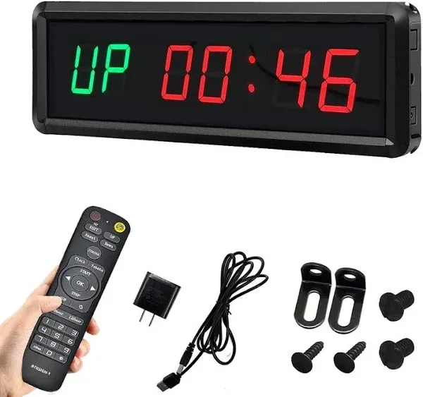 LED Interval Timer Count Down/Up Clock Stopwatch with Remote for Home Gym