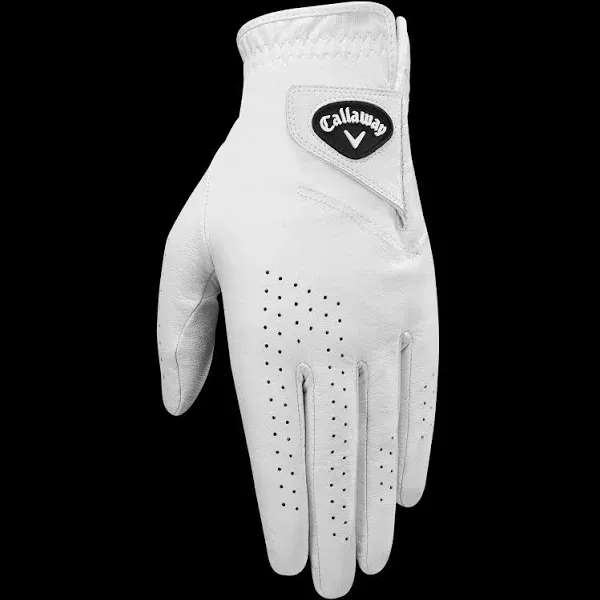 Men’s Callaway Dawn Patrol Leather Golf Gloves White Large, Left Hand