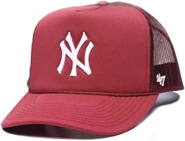 &#039;47 Brand New York Yankees Trucker Snapback Baseball Hat Cap Wine - OSFM