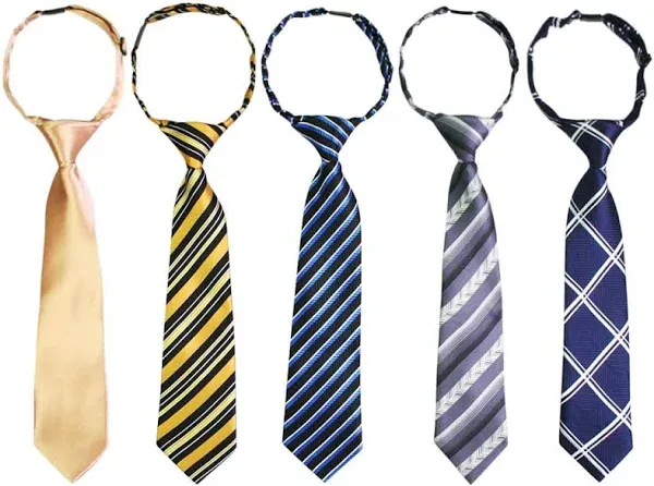 Pre-Tied Adjustable Neck Strap Tie for Boys