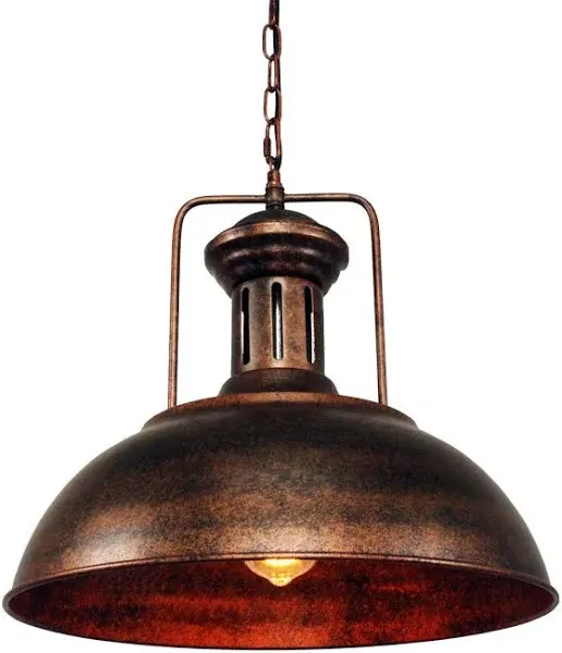 LMSOD Industrial Nautical Barn Pendant Light Single with Rustic Dome Bowl Shape Mounted Fixture Ceiling Lamp Chandelier