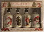 VINTAGE PRESS HOLIDAY HAND SOAP COLLECTION SET OF 4 636 ml. e 21.5 fl oz NEW