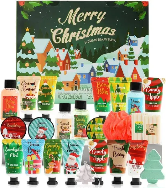 2024 Limited Edition Advent Calendar Christmas Gifts Bath Sets for Women, 24p...