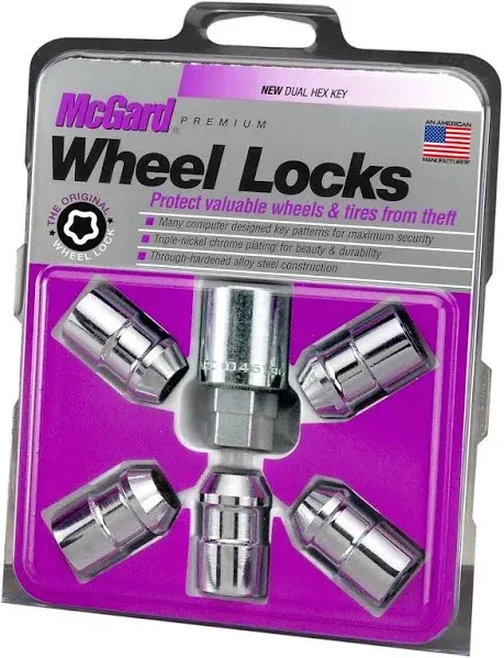 McGard Locks 24538 Chrome Cone Seat Wheel Lock Set