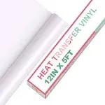 Heat Transfer Vinyl White 12" x 5 ft Roll HTVRONT