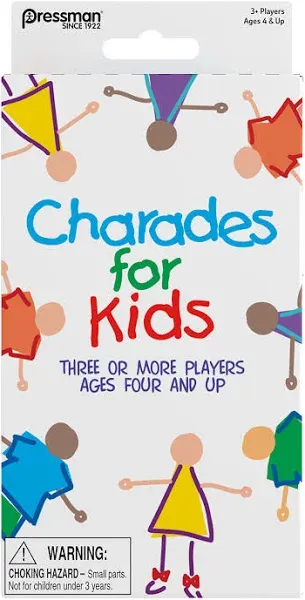 Pressman Charades For Kids Family Fun Ages 4+ For 3 or More Players 450 Charades