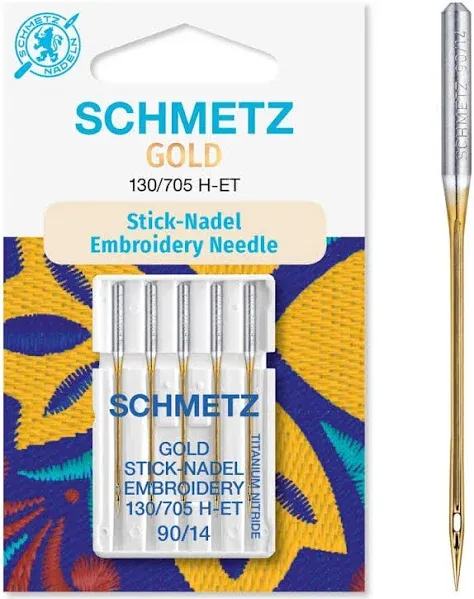 Machine Needles: Embroidery Gold