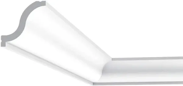 ORAC DECOR Crown Moulding 2-1/8&#034; x 2-1/8&#034;x78-3/4&#034; Plain Polystyrene Primed White