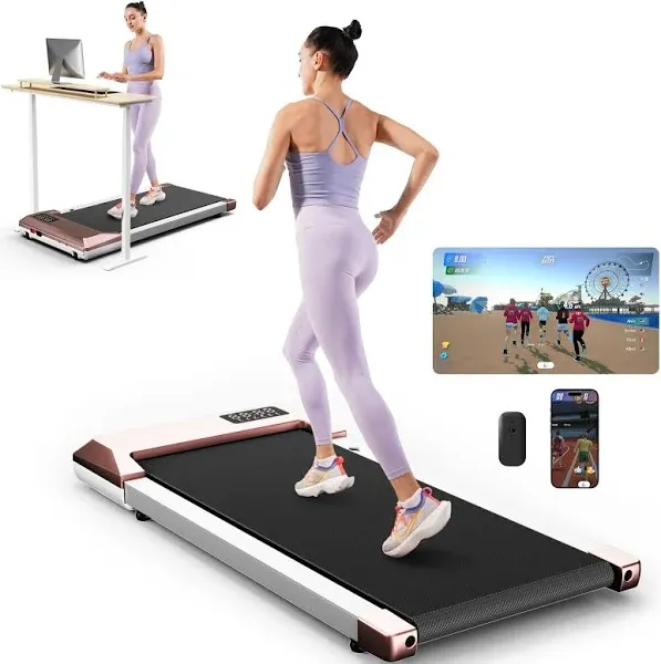 Walking Pad, Under Desk Treadmill for Home Office, Portable Mini Treadmill with Remote Control, 2.5 HP Walking Jogging Machine in LED Display, 265 lbs Weight Capacity, Free Installation