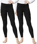 32 Degrees Womens Base Layer Heat Pants, Black, Small, Women's