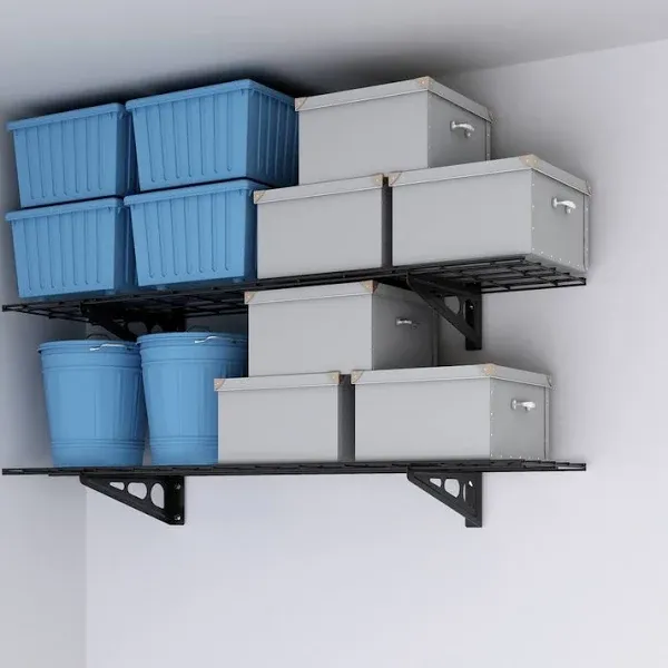 FLEXIMOUNTS 2-Pack Floating Wall Shelf Garage Storage Rack