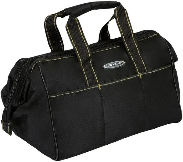 Heavy Duty Tool Bag Tote 15&#034;x10&#034; Exterior 8 Interior Pockets Voyager Black - NEW