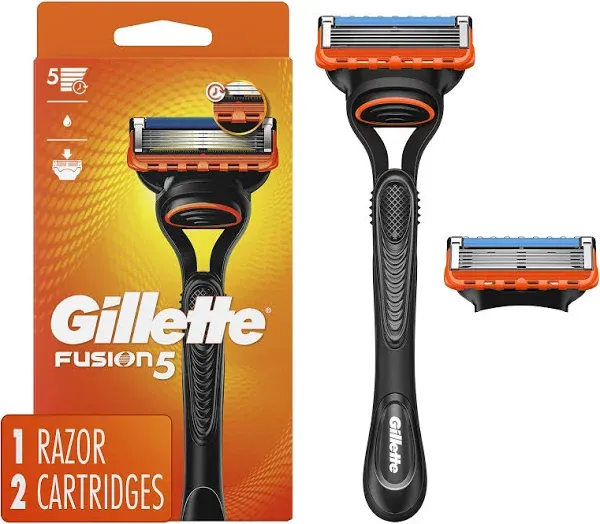 Gillette Fusion5 Men&#039;s Razor, Handle and 2 Blade Refills Lot Of 2 🆕