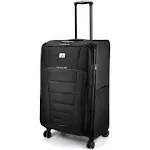 Verdi Softside Expandable 28 inch Luggage with Spinner Wheels Lightweight Large Suitcase (Black, Checked-Large 28-Inch)