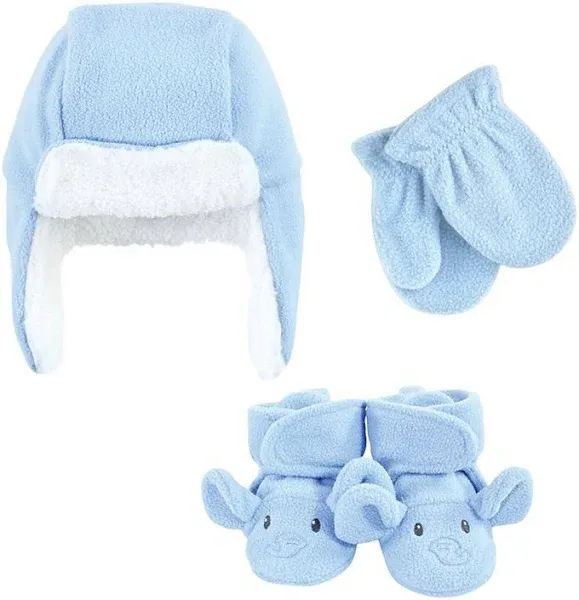 Hudson Baby Trapper Hat, Mitten, and Bootie Set