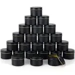 SONVIIBOX 24 Pieces Black Candle Tins 4oz, Candle Jars,Bulk Candle Containers...