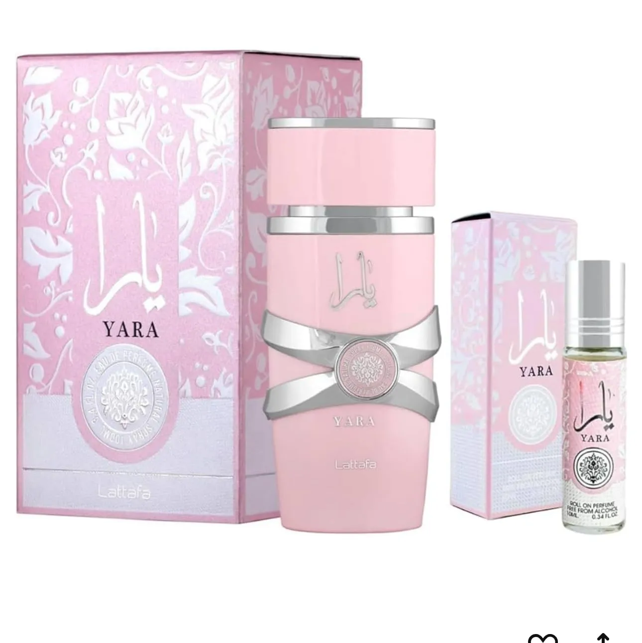 Lattafa Yara Bundle: EDP 3.4 Fl Oz + Concentrated Perfume Oil 0.34 Fl Oz