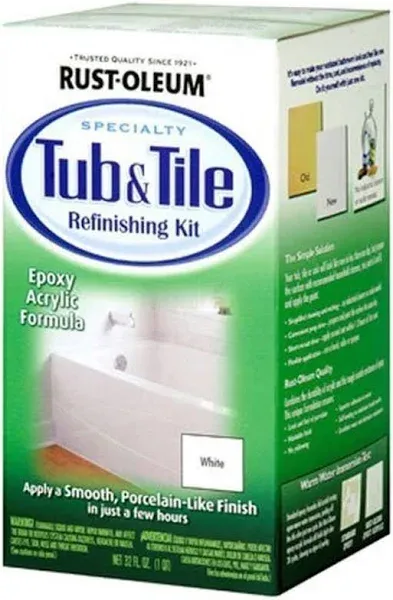 Rust-Oleum 7860519 Tub and Tile Refinishing 2-Part Kit, White 2 Pack