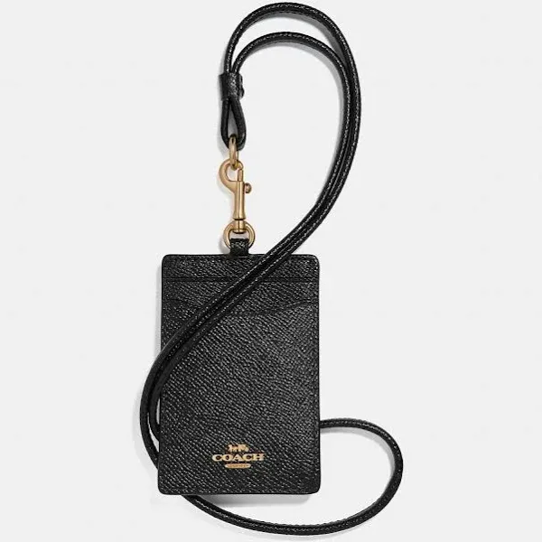 Coach Black/Gold ID Lanyard