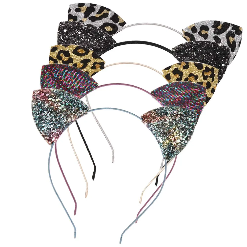 Lirila Beauty Glitter Leopard Print Cat Ears (5 Pack)