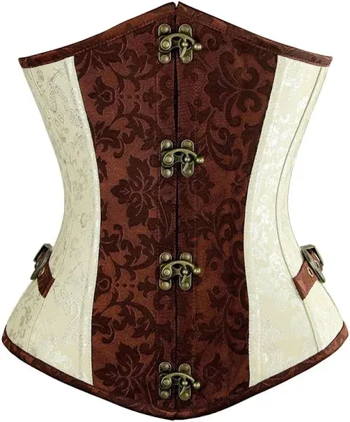 VEENDEO Steampunk Brocade Underbust Corset