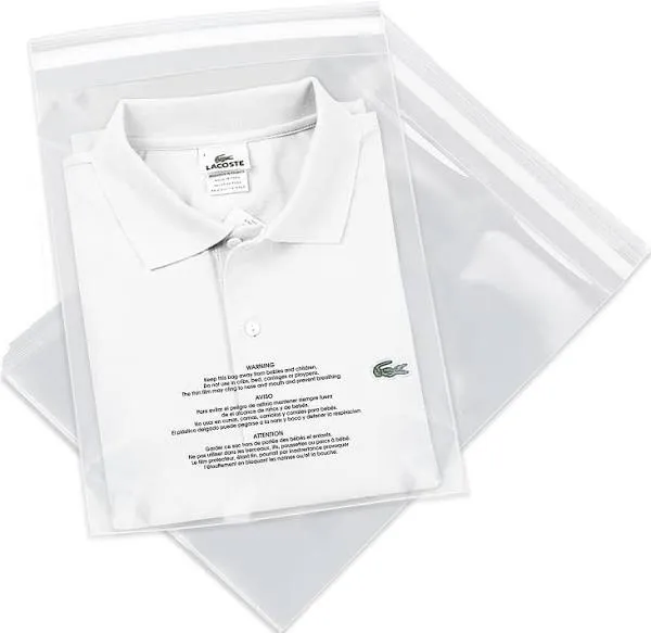 - 12” X 18” (100 Count) Self Seal Clear Poly Bags with Suffocation Warning fo...