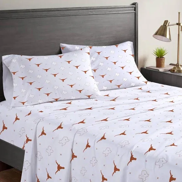 Pegasus Sports NCAA Texas Longhorns Small X Queen Sheet Set