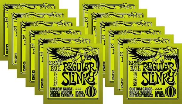 Ernie Ball 2221 Regular Slinky Electric Guitar Strings, .010 - .046 | Reverb