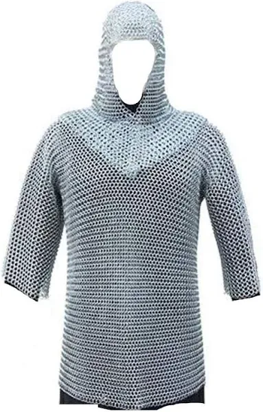 Medieval Chain Mail Shirt and Coif Armor Set