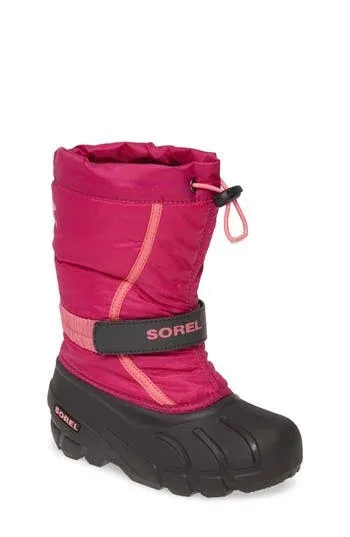 Sorel Snow Boots Flurry Toddler Kids 8 Pink Orange Waterproof NC1956-606 NIB