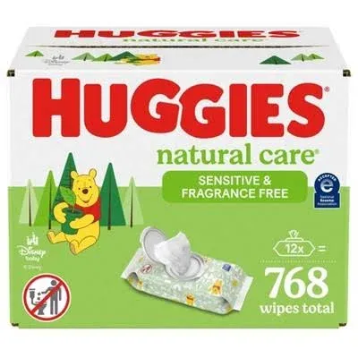 Huggies Natural Care Sensitive Baby Wipes Unscented - 12 Count