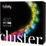 Twinkly Cluster 400 RGB+W LED String Lights, 19.7ft Smart App-Controlled, Indoor/Outdoor