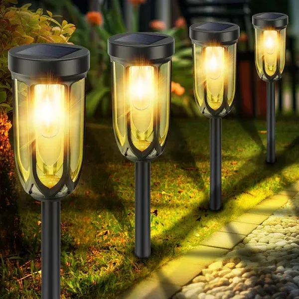 ruhotili Solar Pathway Lights Outdoor 8 Pack, Bright Solar Lights Outdoor Water