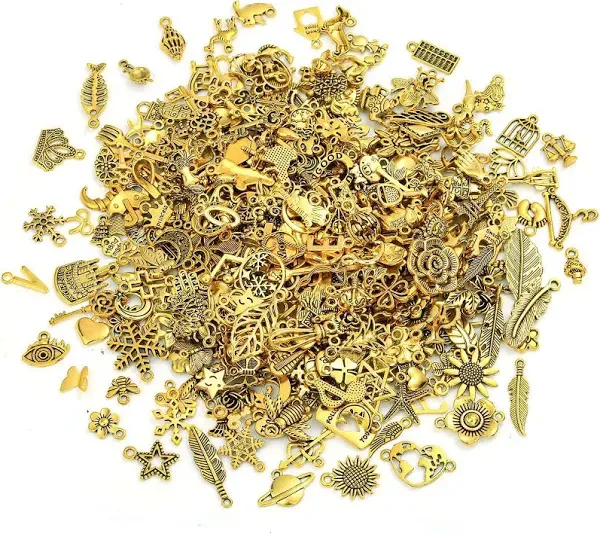 400 Pcs Assorted Tibetan Metal Charms