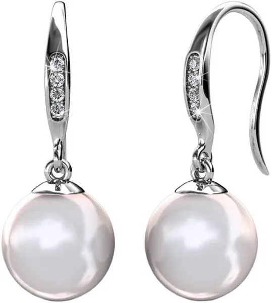 Women Cate & Chloe Betty 18k Gold Plated Freshwater Pearl Earrings with Crystals