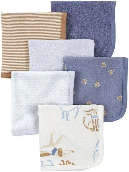 Carter's 6-Pack Washcloths (Ivory/Khaki)