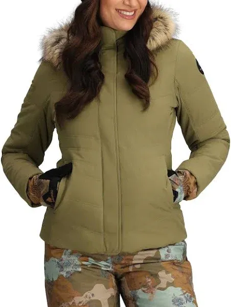 Obermeyer Tuscany II Women&#039;s Winter Jacket, Smokey Olive, 6