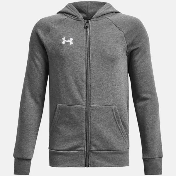 Under Armour Kids Boys Logo Full Zip Hoody Junior Hoodie Hooded Top Cotton Print