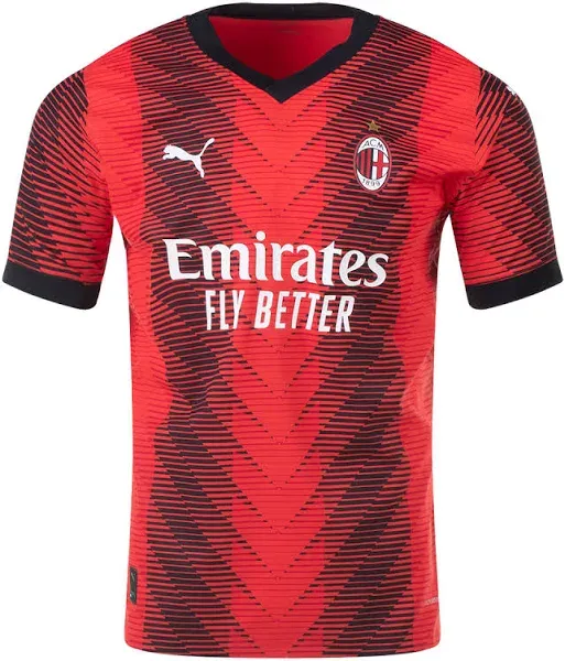 Men&#039;s Apparel PUMA Authentic AC MILAN HOME JERSEY 23/24 770382-01 RED/BLACK