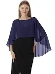 Hotshawl Capelets for Women Chiffon Cape Shawls and Wraps for Evening Dress Wedding Capes Cover Up