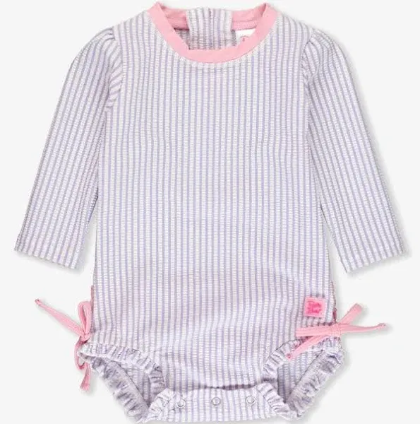 RuffleButts Baby Girls Long Sleeve One Piece Rash Guard