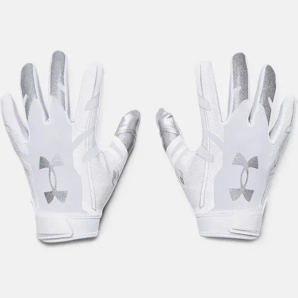 Under Armour UA F8 Football Gloves Glue Grip Large Black Silver NWT