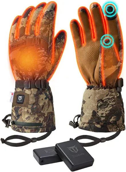 Tidewe Camo Waterproof Heated Hunting Gloves