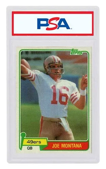 1981 Topps Football #216 Joe Montana HOF Rookie Card RC Graded PSA 7 NM